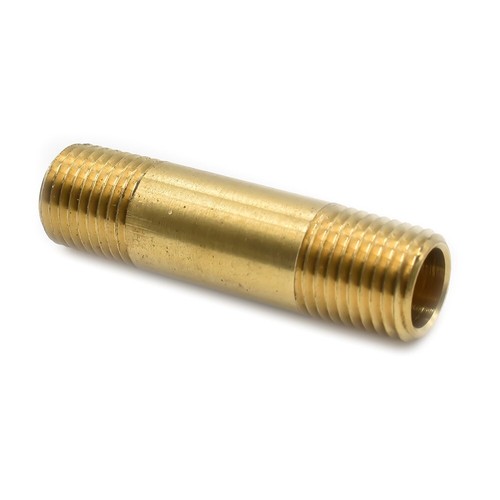 Interstate Pneumatics FA414LN 1/4 Inch NPT Male Brass Nipple - 2 Inch Extension