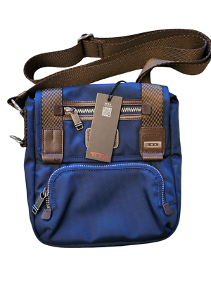 NEW TUMI Alpha Bravo 222306 Navy Brown Shoulder Bag Body Bag NEW TUMI Alpha Bravo 222306 Navy Brown Shoulder Bag Body Bag