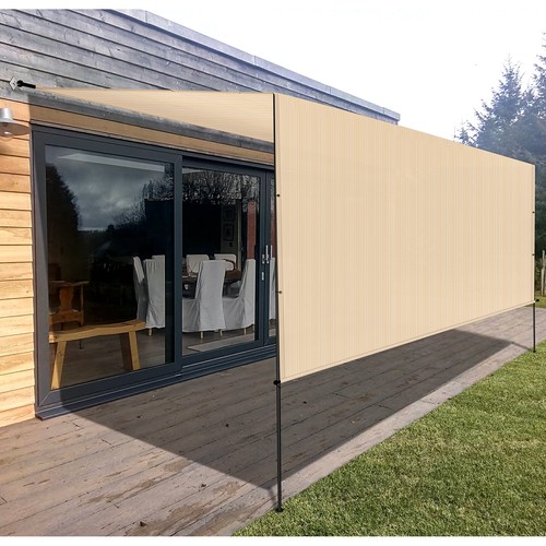 9-12FT Pergola Canopy Cover Beige Sail Shade Porch Patio Outdoor Replacement Rod - Imagen 13 de 13