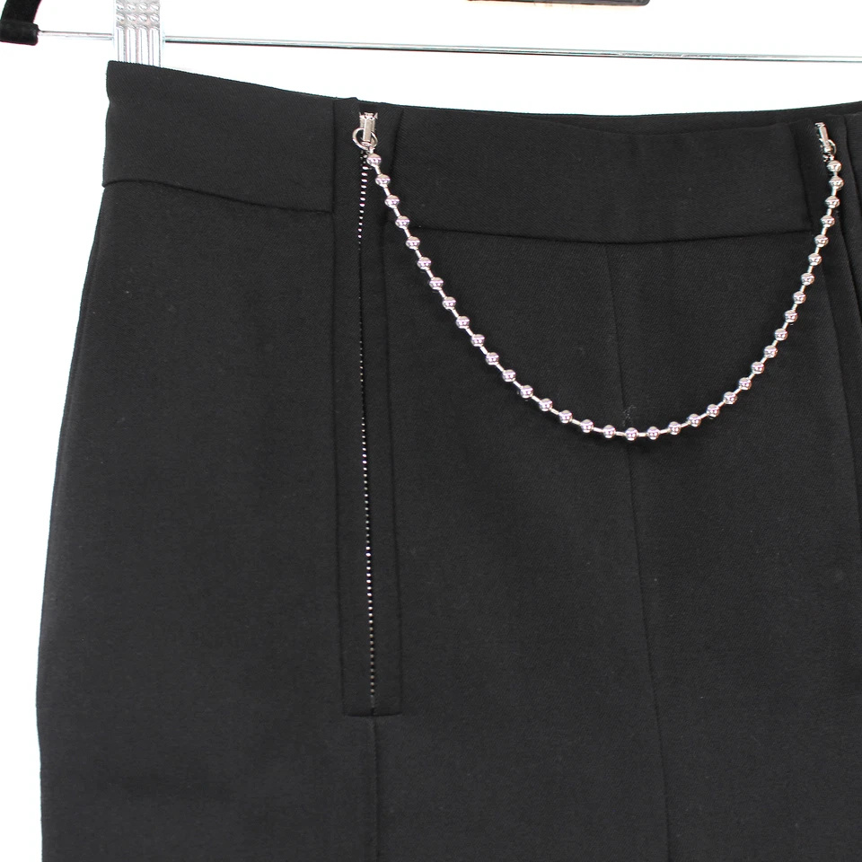 Calça Alexander Wang preta lã bola corrente zíper frontal 4 calças plissadas sob medida - Imagem 4 de 4