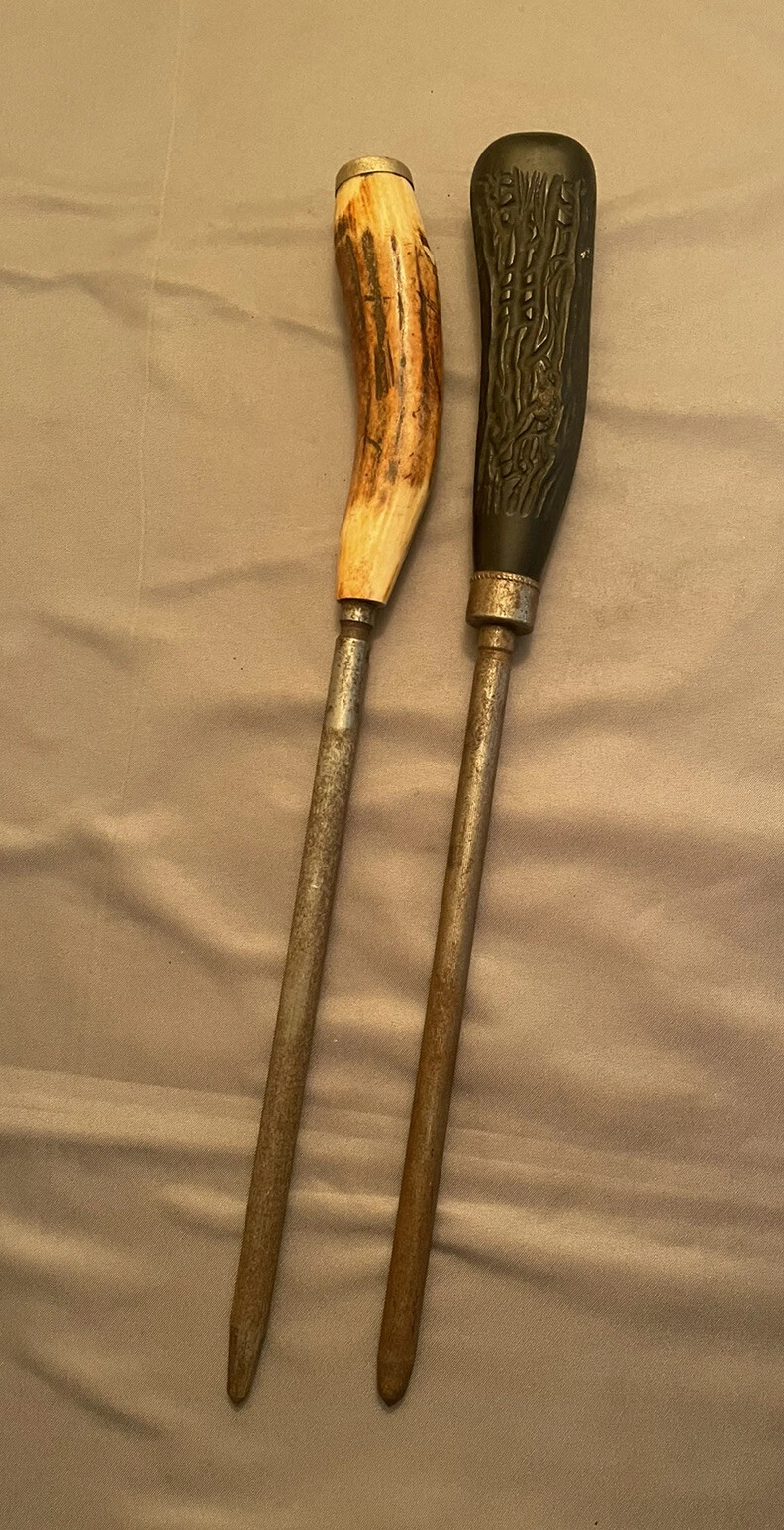 Vintage Deer Antler & Faux Handle Honing Knife Sharpener Steel