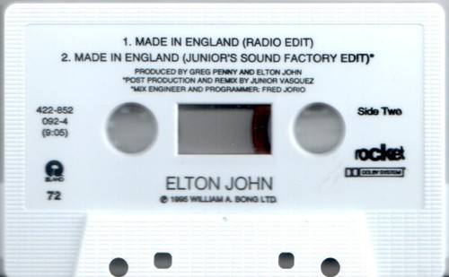 Elton John - Made In England (Cass, Single) (Very Good Plus (VG+)) - 2856434314 - Picture 4 of 4