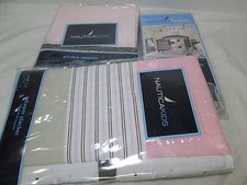 3 pc Nautica Kids ISABELLA Valance, Diaper Stacker Wall Decal - Pink/Brown NEW