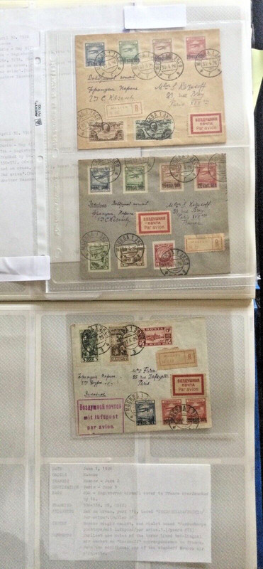 3 RARE COVERS =1926= MOSCOW/RUSSIA  to PARIS/FRANCE =HIGH SCV #03698