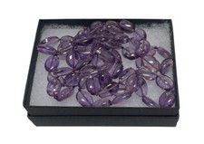 PURPLE AMETHYST POLISHED BEAD STRAND NECKLACE 30 LONG CONTINUOUS NO CLASP
