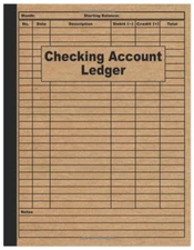 Checking Account Ledger Large Checkbook Transaction Register Balance Book