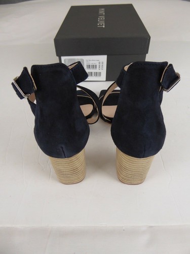 LADIES MINT VELVET IZZY NAVY BLOCK HEELS SANDALS UK3 EU36 RRP £129 - NEW & BOXED - Picture 7 of 10