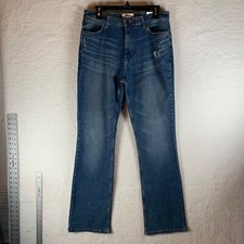 Wrangler Women's High Rise Bold Bootcut Distressed Jeans Medium Dark Size 12x34