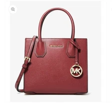 NEW Michael Kors Dark Cherry Medium Mercer Purse Crossbody Bag 