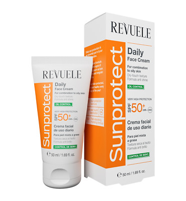 2x REVUELE SUNPROTECT TÄGLICHE GESICHTSCREME  ÖLKONTROLLE  2x 50ml