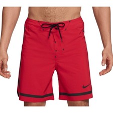 Nike Fadeaway 7" Hybrid Board Shorts, Red  Black, Swim, Men's Medium, NWT