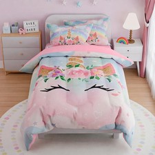 Unicorns Bedding Set for Girls Kids Teen Tween, Ultra Soft Microfiber Comfort...