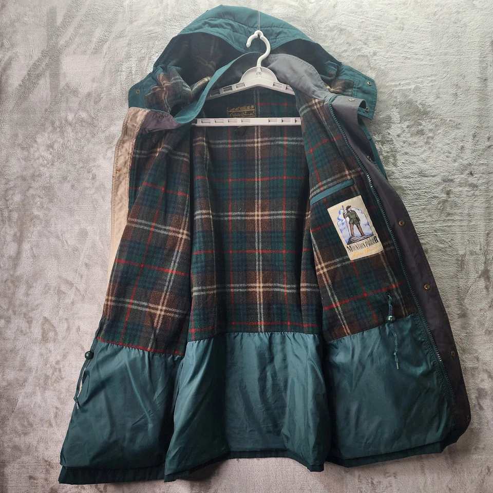Parka de montaña vintage Eddie Bauer forrada en lana para hombre grande verde azulado a cuadros Foto 2 de 4