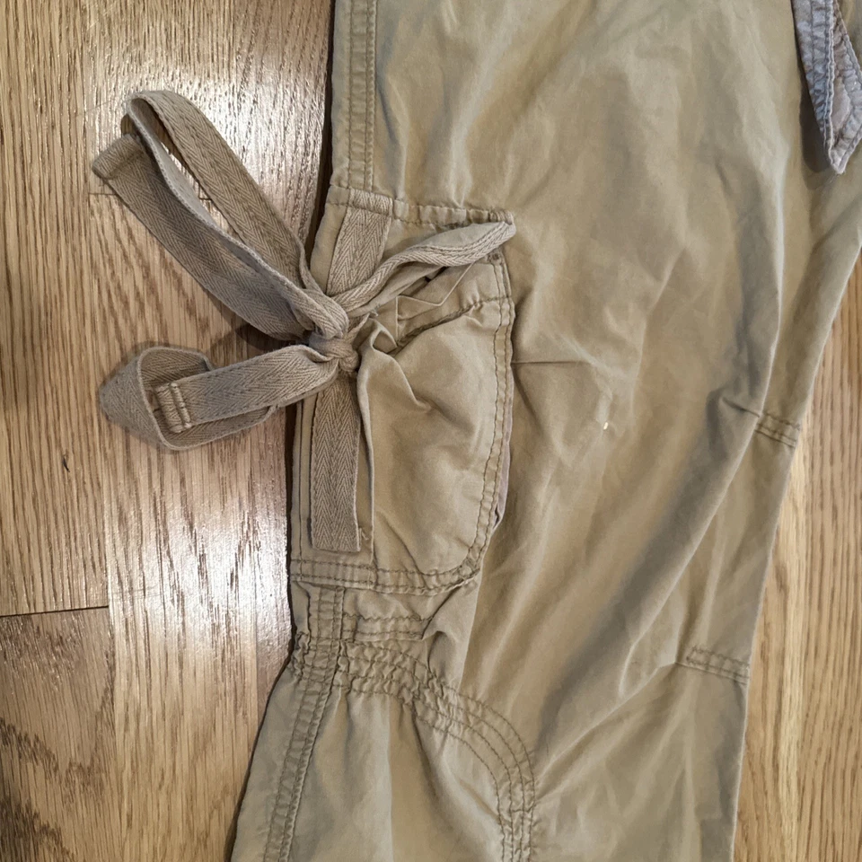 Y2K Abercrombie Fitch Tan Belted Cargo Pants 90s Women's Size 4 VTG 90s Punk - Image 2 of 4
