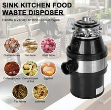 Garbage Disposal3/4 HP 4000 RPM Under Sink Kitchen Food Waste Disposer w/ Plug