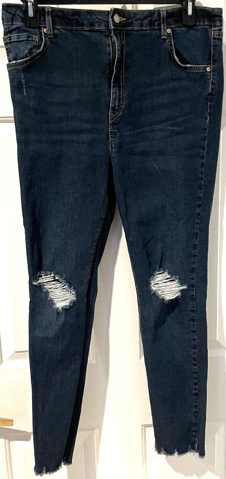 Wild Fable Distressed Knee Denim Stretch High Rise Skinny Jeans - Blue - Size 18