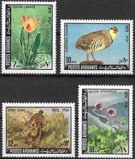 Timbres Flore Animaux Lynx Oiseaux Afghanistan 953/956 ** - 82709FQ - cote: 20 €