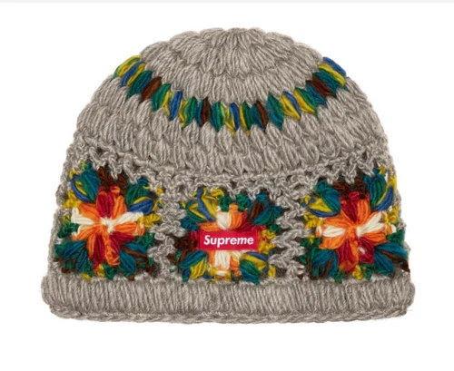 Bonnet Supreme Crochet SS25 Neuf avec étiquettes Prêt à Expédier Maintenant