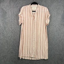 Thread & Supply Desert Rose Striped Shirtdress Women's Small SButton Front