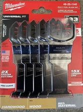 Milwaukee 49-25-1140, OPEN-LOK Oscillating Blades w/ One Japanese Hardwood Blade