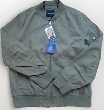 Lucky Brand mens bomber jacket size Large L cotton full zip green Garment dyed