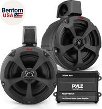 6.5" Water-Resistant Off-Road Speakers - 2 Channel Rated Amplifier - ATV, UTV, 4