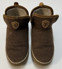 Ariat Women  s Bootie Slippers Sz XS 5-6 Brown Fleece Wool Moccasin AR 2238-212