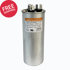 45/5 Uf 45 5 MFD 370V or 440V Dual Run Start round A/C Capacitor 45 5 Uf 370 440