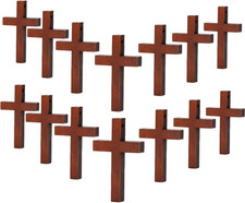 70 Pack Wooden Cross Small Wooden Crosses 1.7 X 1.1 Inch Pendants Wood Cross Bul