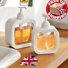 Clear Pump Dispenser Bottle Soap Shampoo Lotion Bathroom 300ml 500ml UK