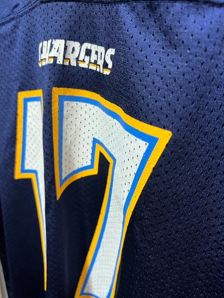 Camiseta deportiva Reebok NFL Players San Diego Chargers Philip Rivers #17 azul marino oscuro XL Foto 4 de 4