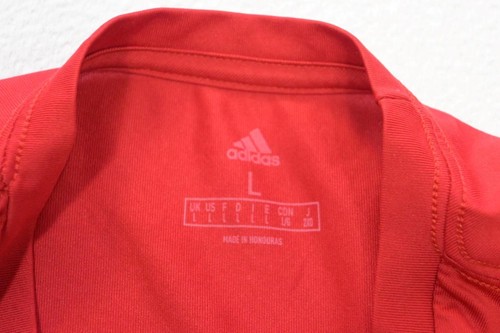 Adidas Gym Shirt Aeroready Performance Red Long Sleeve Athletic Mens Sz Large - Picture 7 of 9