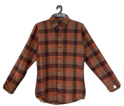 Dee Cee Mens Medium (16'' Neck) Shirt Plaid Athletic Fit Cotton Button Grunge