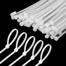 6 Inch White Zip Tie 1000 PCS, 18 Lbs - Small to Medium Zip Tie, Nylon PA66 U...