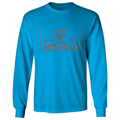Artemis II 2026 Moon Mission Astronauts Tribute Long Sleeve T-Shirt
