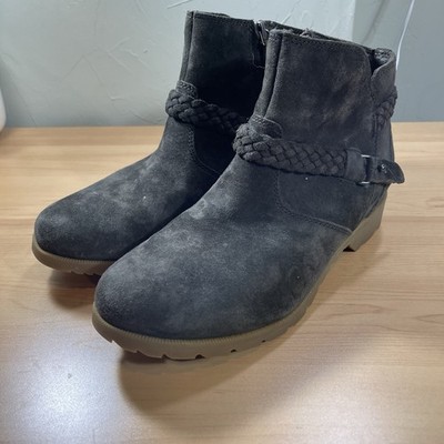 Teva De La Vina Boot Women s Sz 8 Gray Low Suede Ankle Bootie EUC
