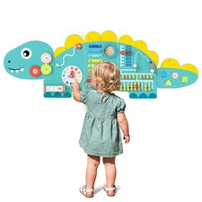 11-in-1 Dinosaur Activity Wall Busy Board Panels for Education Early Development