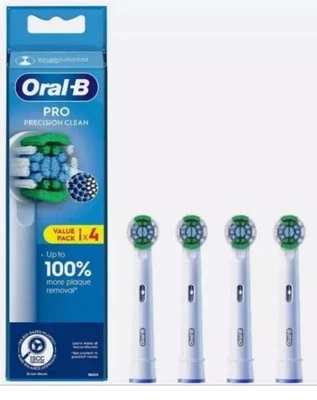 Oral-B Pro Precision Clean Replacement Toothbrush Head Pack of 4
