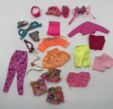 Vintage Barbie Neon Clothing Lot 1980s Skirts Tops Pants Accessories