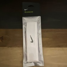 Nike Swoosh Headband White Unisex Moisture Wicking Stretch One Size