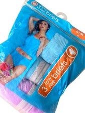 New Women's Fruit of The Loom Low-Rise Briefs 3-Pack SZ 6 Medium