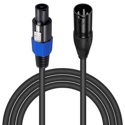 Speakon to XLR Cable 6ft, 18 Guage AWG Speakon Plug Male to 3 Pole XLR Jack M...