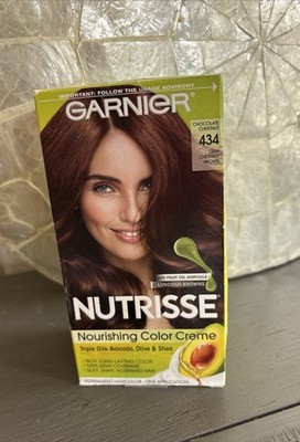 Garnier Nutrisse Nourishing Permanent Hair Color Creme, 434 Deep Chestnut Brown.