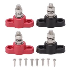 4Pcs Battery Terminal Blocks 12V 24V Safe Red Black Power Stud Battery Junction