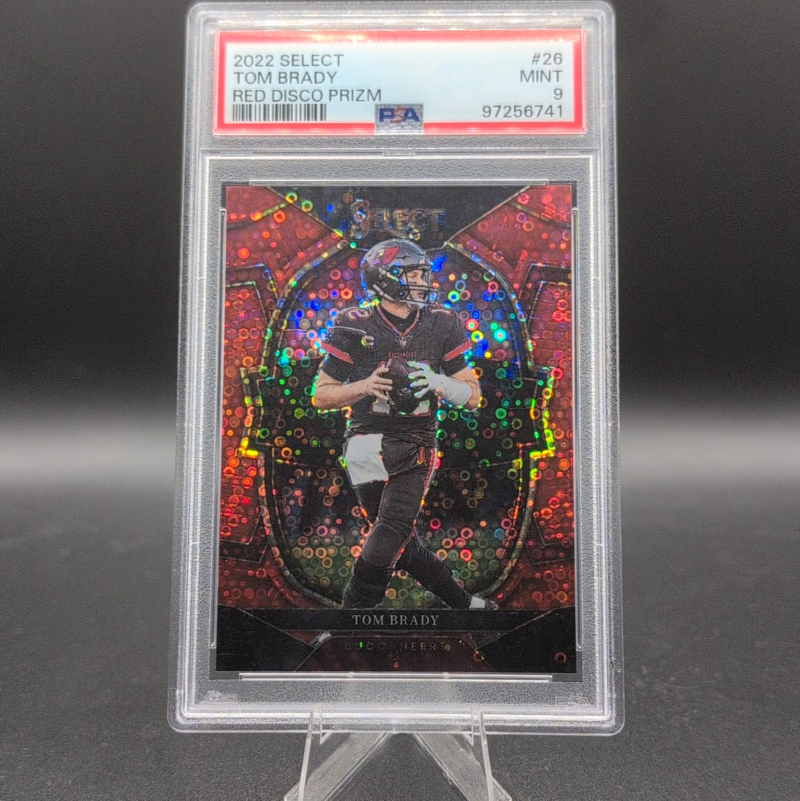 Panini 2022 Select Concourse Tom Brady #26 Red Disco Prizm 26/49 Buccaneers