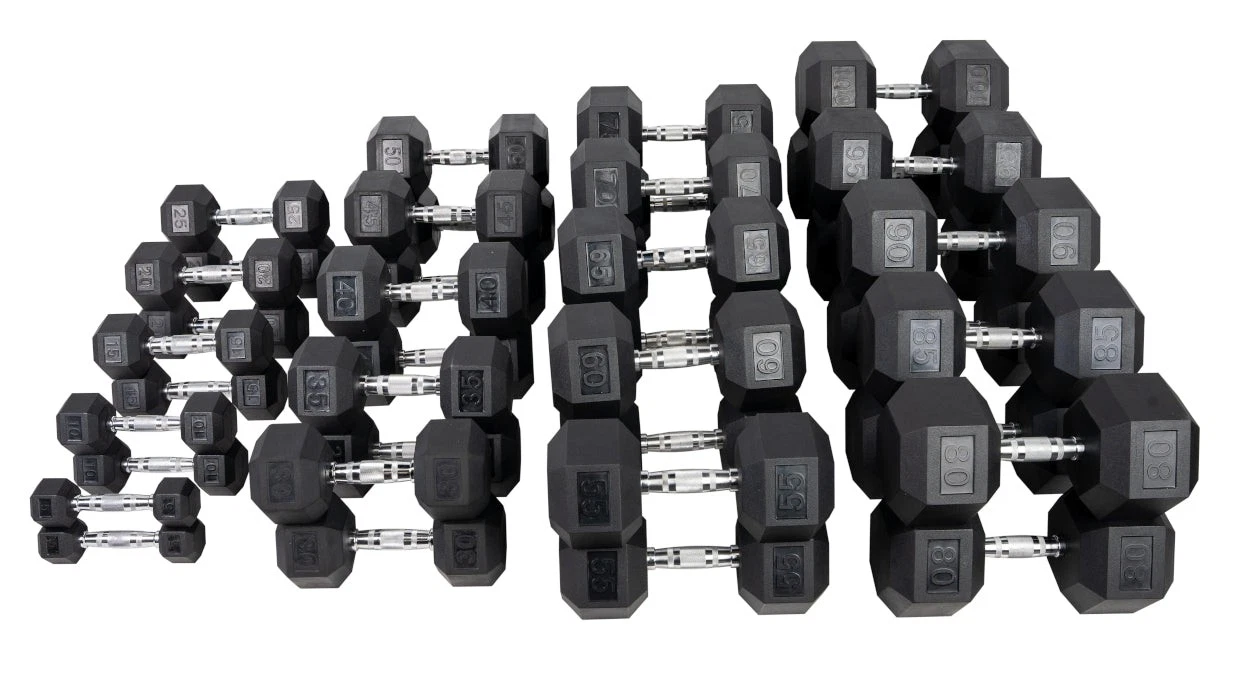 Hex Dumbbells Pairs Rubber Encased Cast Iron Gym Dumbbell Hand Weights Set
Opens in a new window or