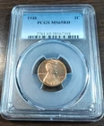 1948 Lincoln Cent PCGS MS-65 RD