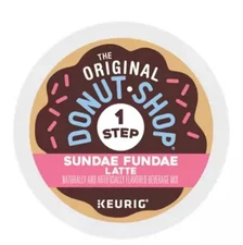 Donut Shop 1 One Step Sundae  Fundae Latte Keurig Coffee K-cups Pods 12 Count