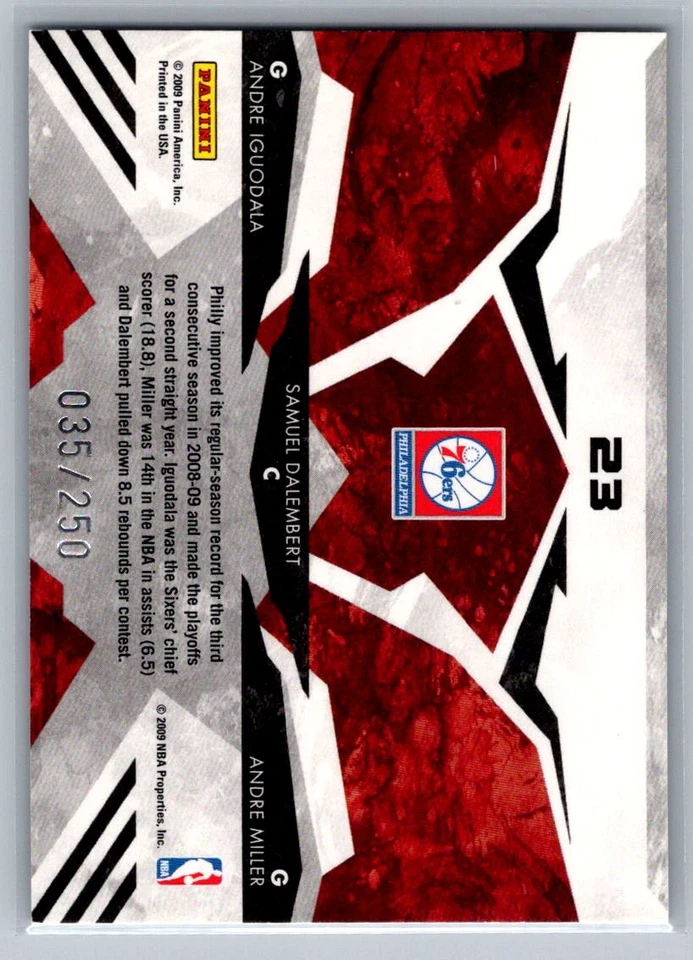 2009-10 Rookies & Stars #23 Andre Iguodala / Dalembert / Andre Miller /250 B98 - Image 2 of 2