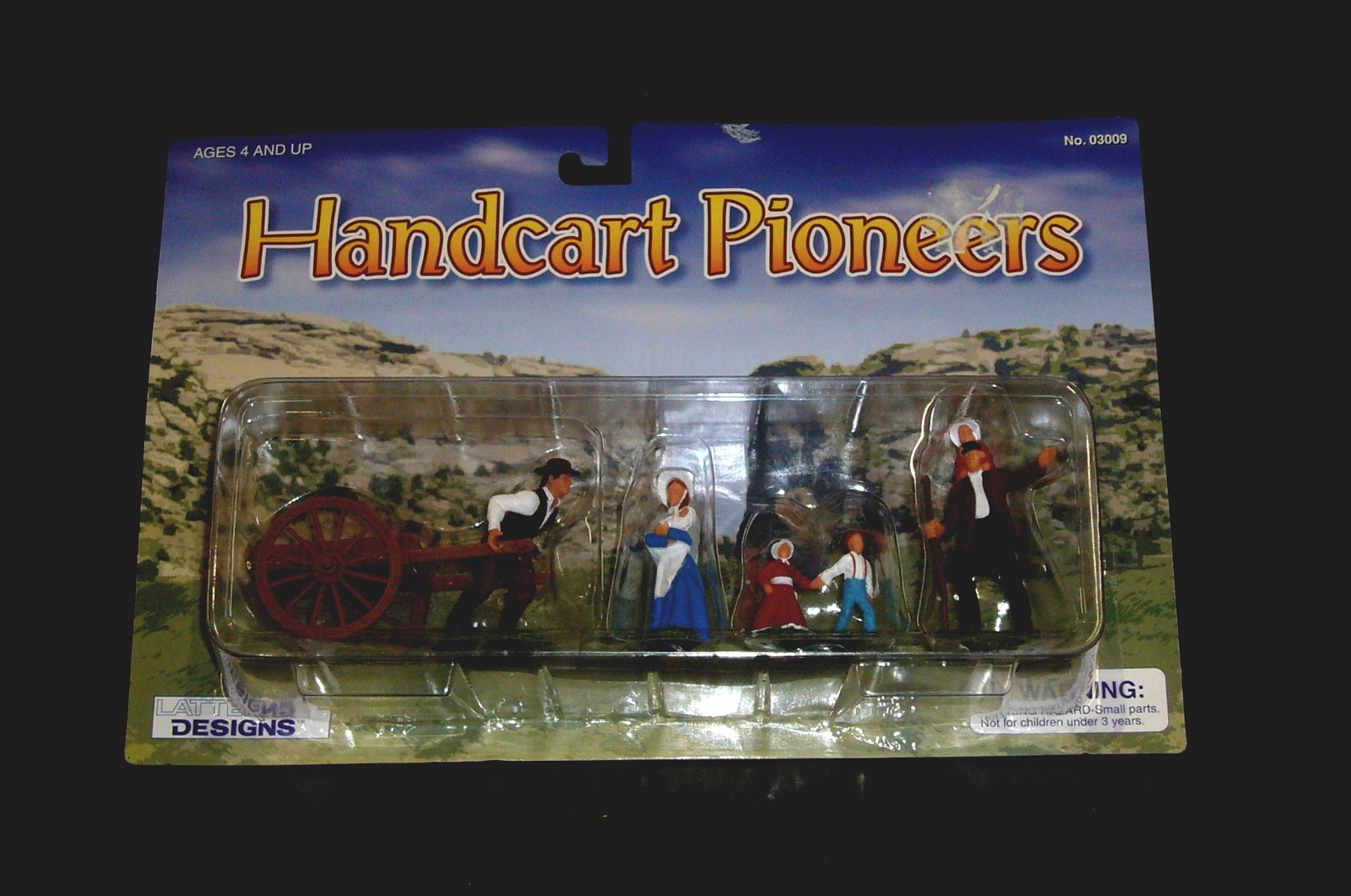 Western Pioneers Handcart LDS Mormon Oregon Trail MIB 54mm toy soldiers MARX